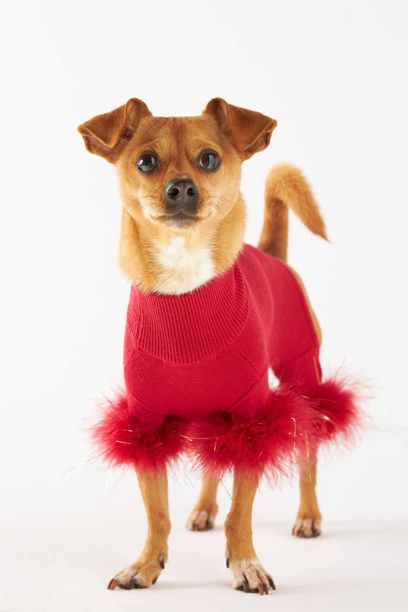 Holiday Glitz Feather Onesie  (Red) - Maxbone