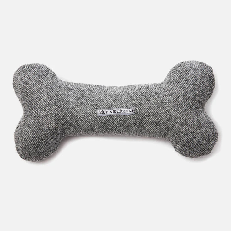 Stoneham Tweed Squeaky Bone Dog Toy - Mutts & Hounds