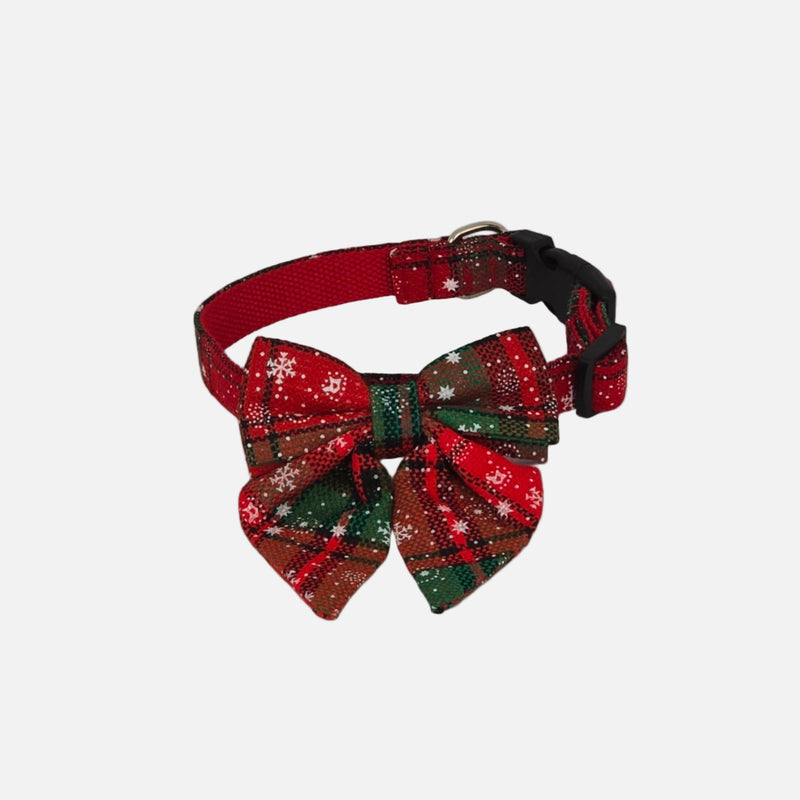 Christmas Bow Tie Collar