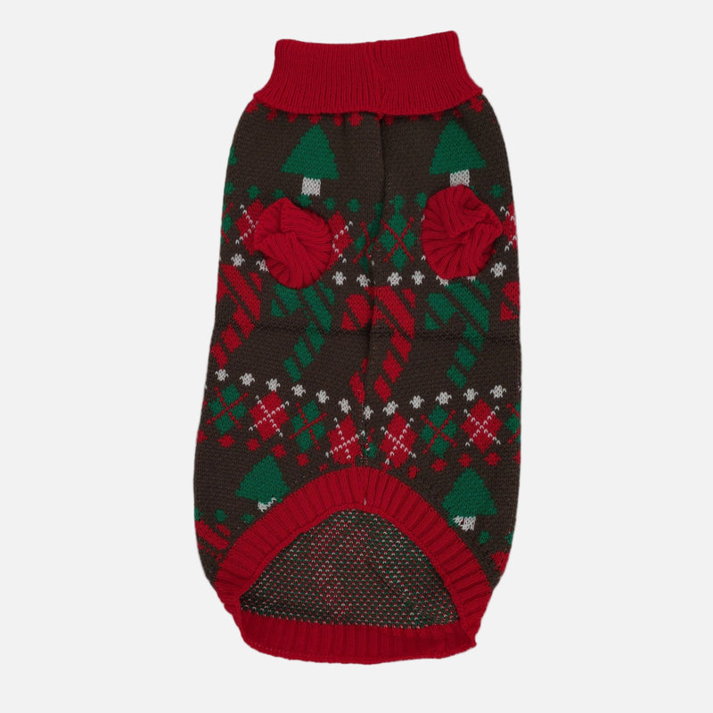 Dog sweater with Christmas pattern on a white background