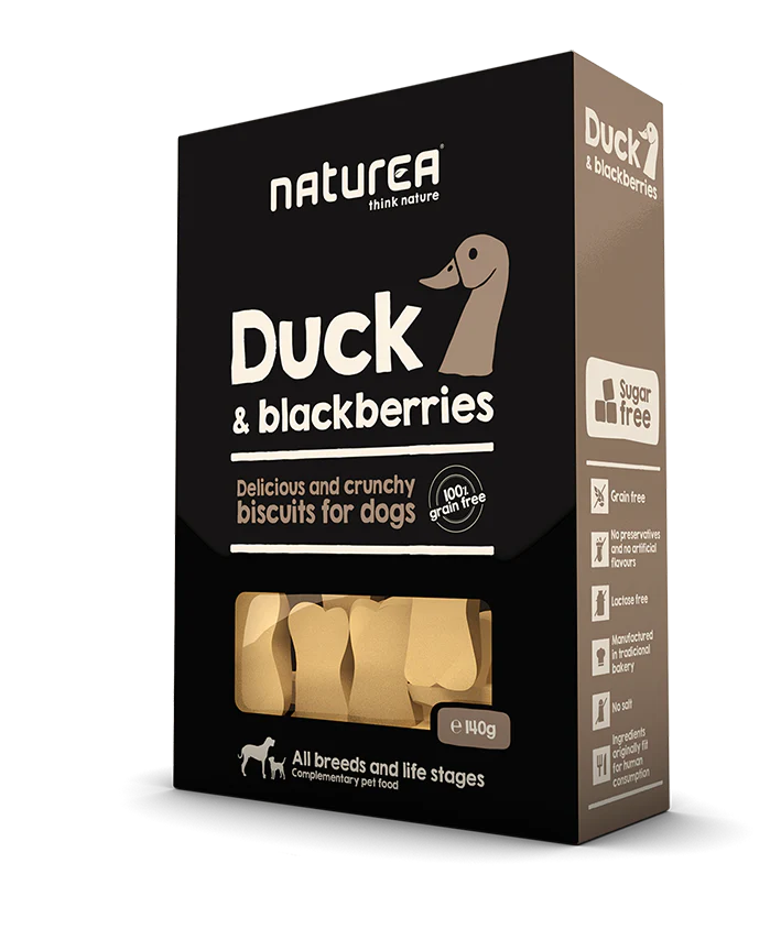 Naturea Grain Free Dog Biscuits - Duck & blackberries (140g)