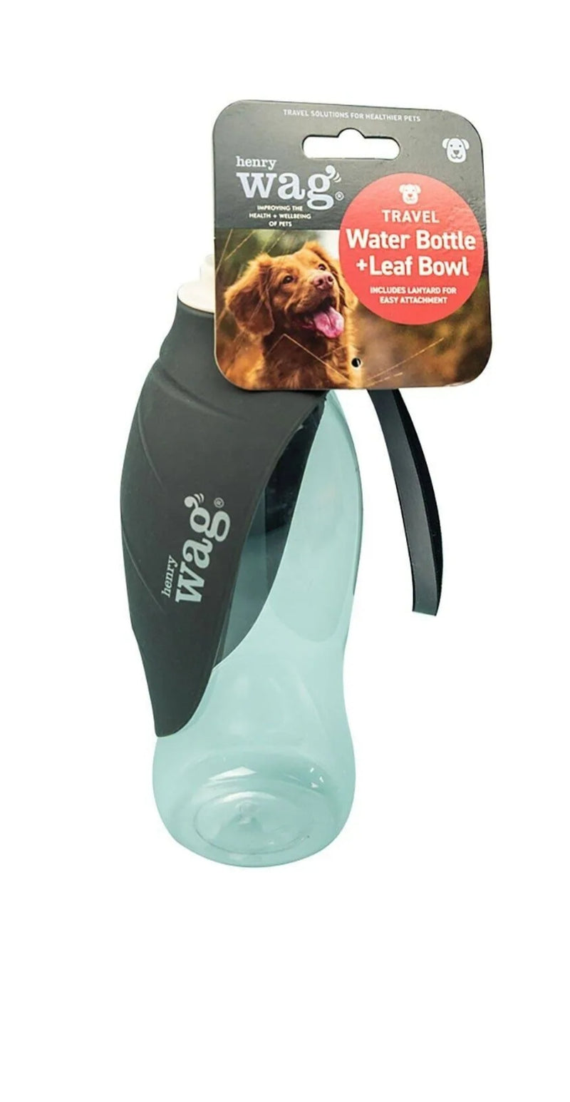 Water Bottle with Leaf Bowl Grey - Henry Wag