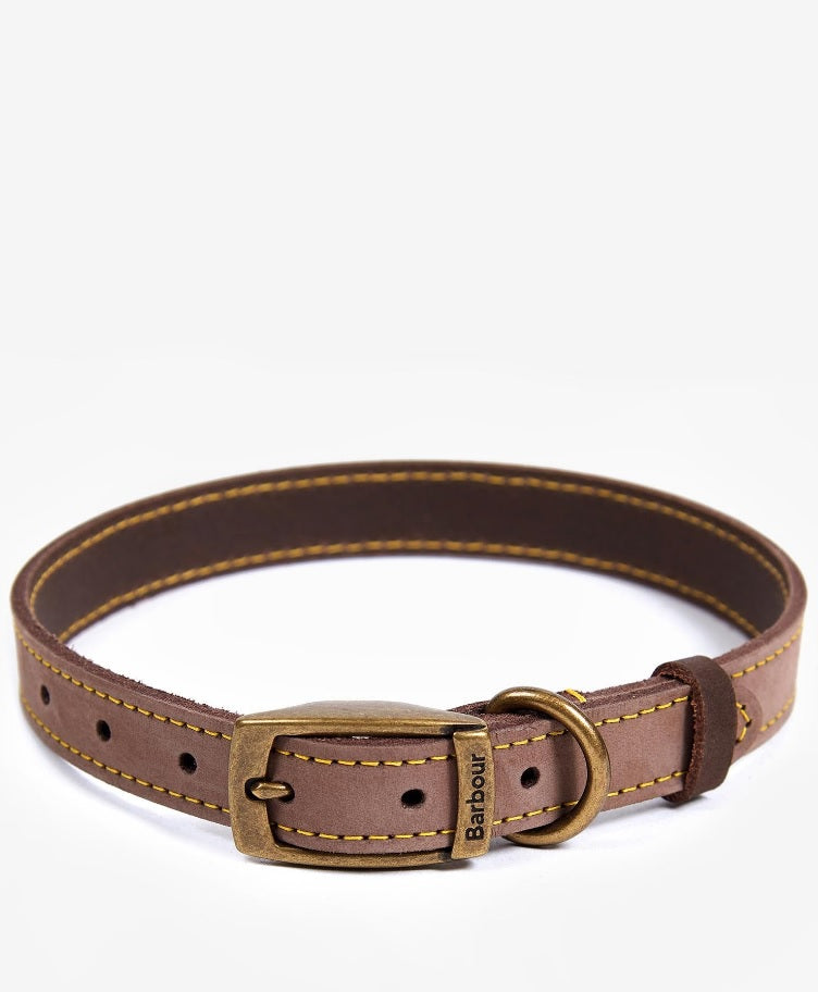 Leather Brown Dog Collar - Barbour