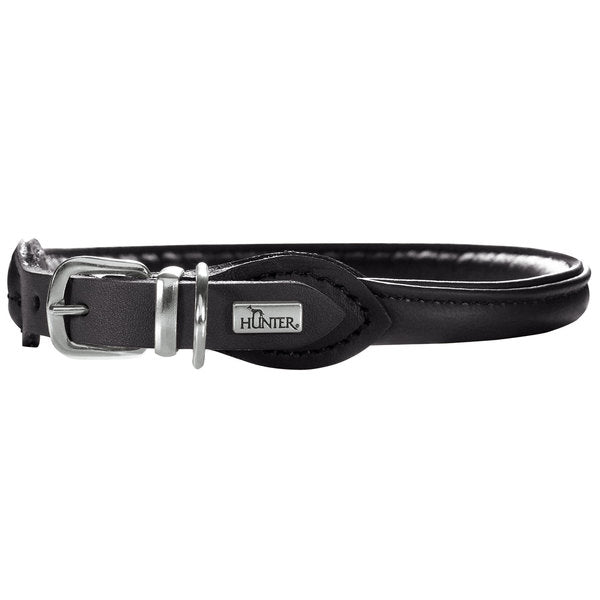 Round and Soft Elk Leather Dog Collar - Hunter
