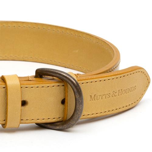 Mustard Leather Dog Collar - Mutts & Hounds