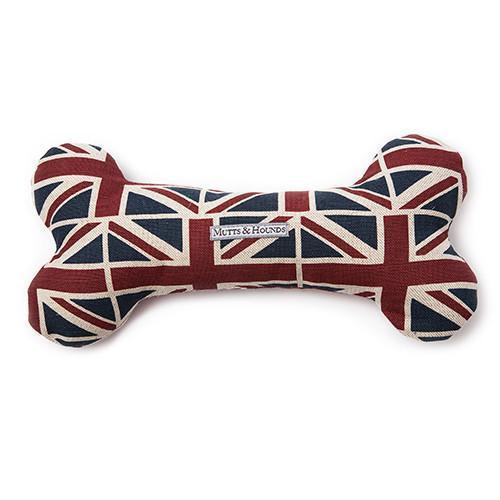 Union Jack Squeaky Bone Dog Toy - Mutts & Hounds