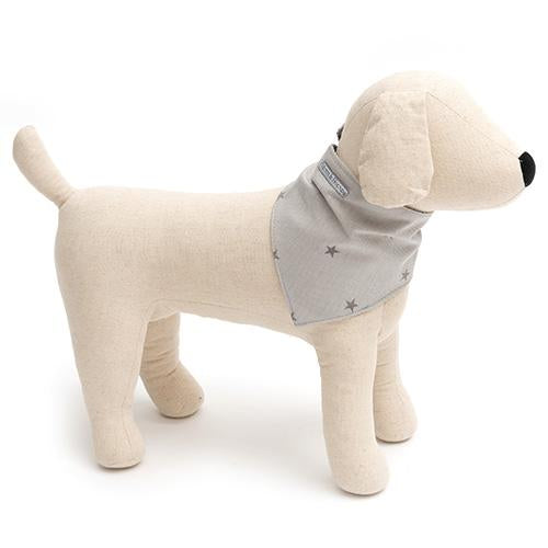 Grey Stars & Charcoal Stripe Reversible Dog Neckerchief - Mutts & Hounds