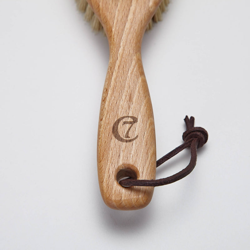 Dog Fur Brush With Leather Loop - Cloud 7