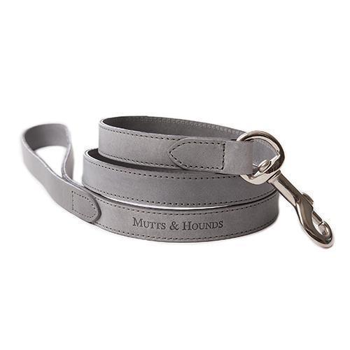 Grey Leather Dog Lead - Mutts & Hounds