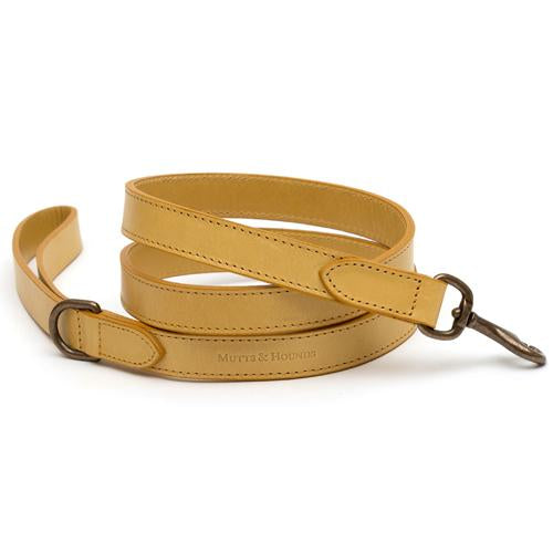 Mustard Leather Dog Lead - Mutts & Hounds