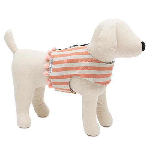 Orange Stripe Brushed Cotton Soft Dog Harness - Mutts & Hounds